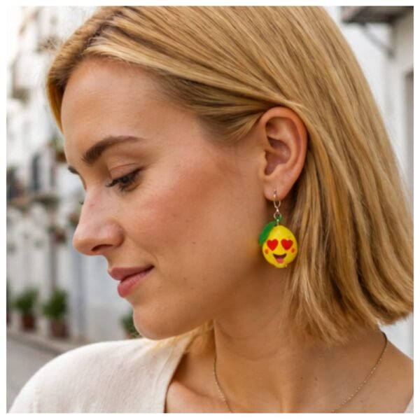 👉 Pendientes Limón 3D – Divertidos y Originales